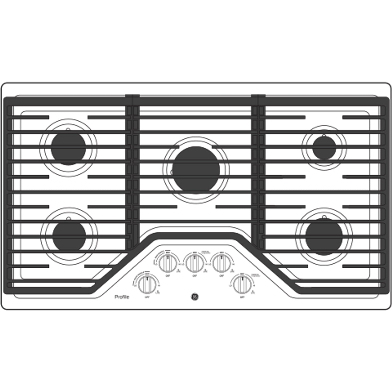 GE Profile Series 36″ Built-In Gas Cooktop PGP7036DLBB - image 2