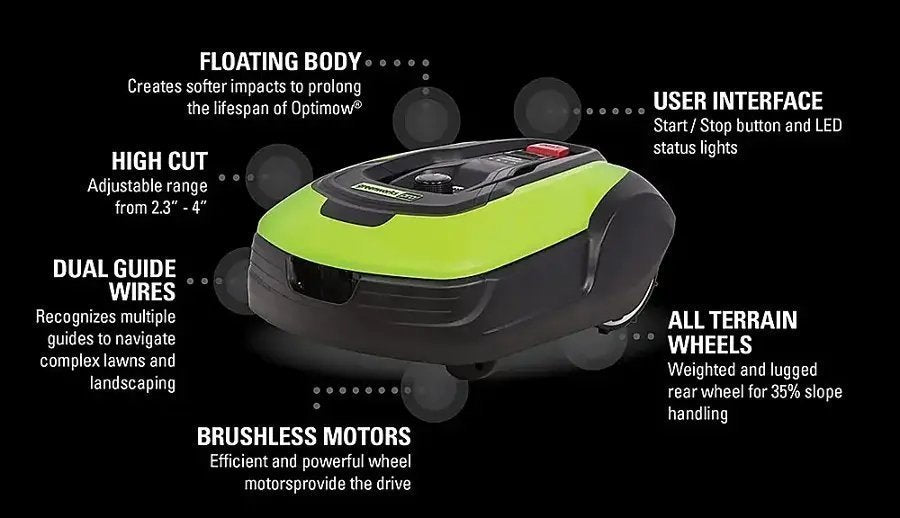 Greenworks Optimow Robotic Lawn Mower - Bee Worths