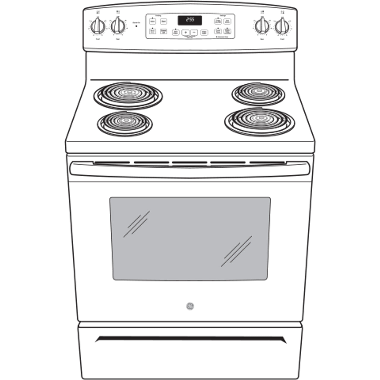 GE 30″ Freestanding Electric Range JB256DMBB - image 7