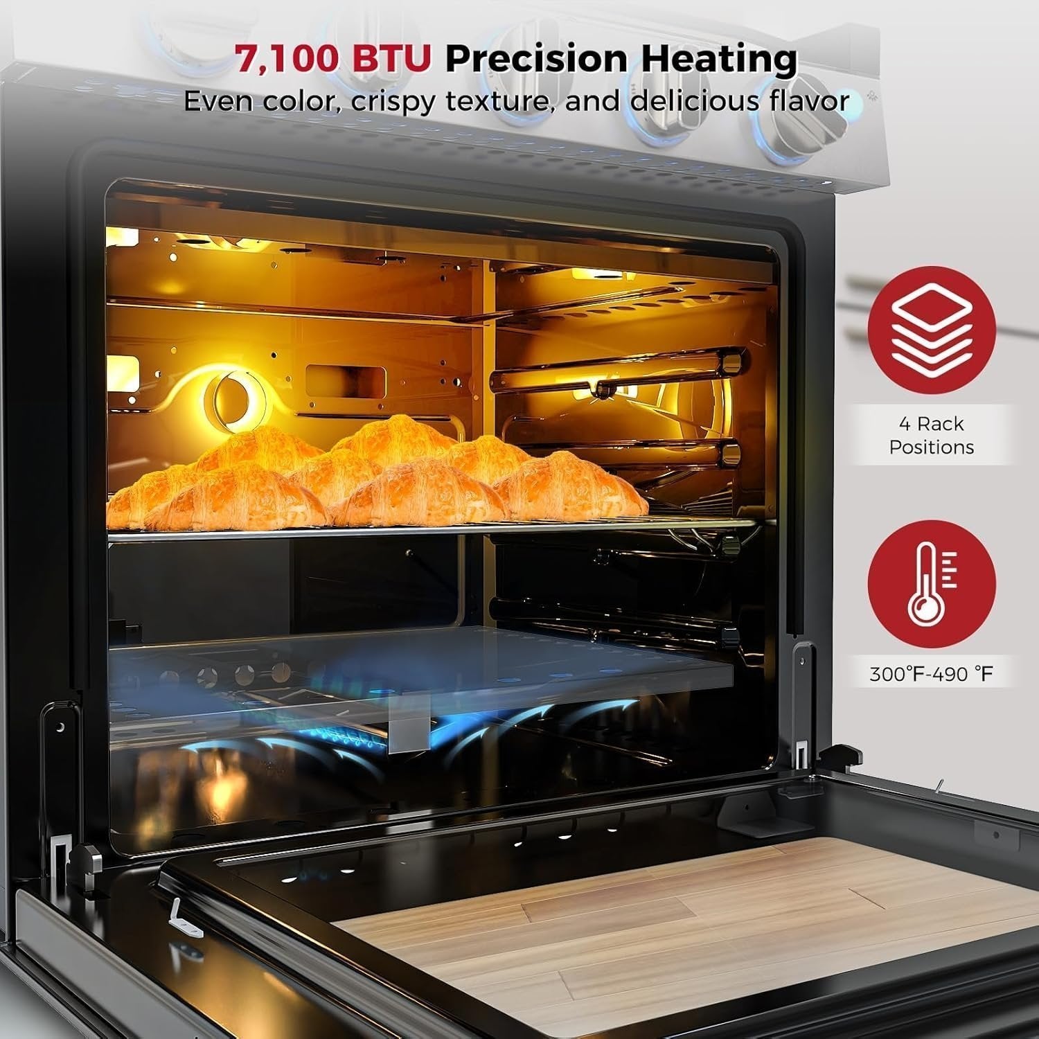 Camplux 21 Inches RV Stove Gas Range Oven 3 Burners Cooktop - image 3