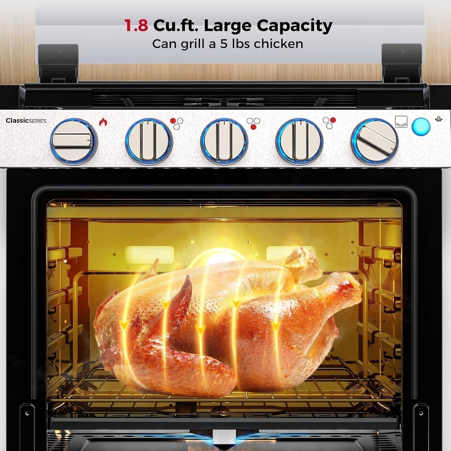 Camplux 21 Inches RV Stove Gas Range Oven 3 Burners Cooktop - image 4