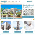 Erommy Outdoor Louvered Pergola Gazebo with Adjustable Aluminum Rainproof Roof - image 3