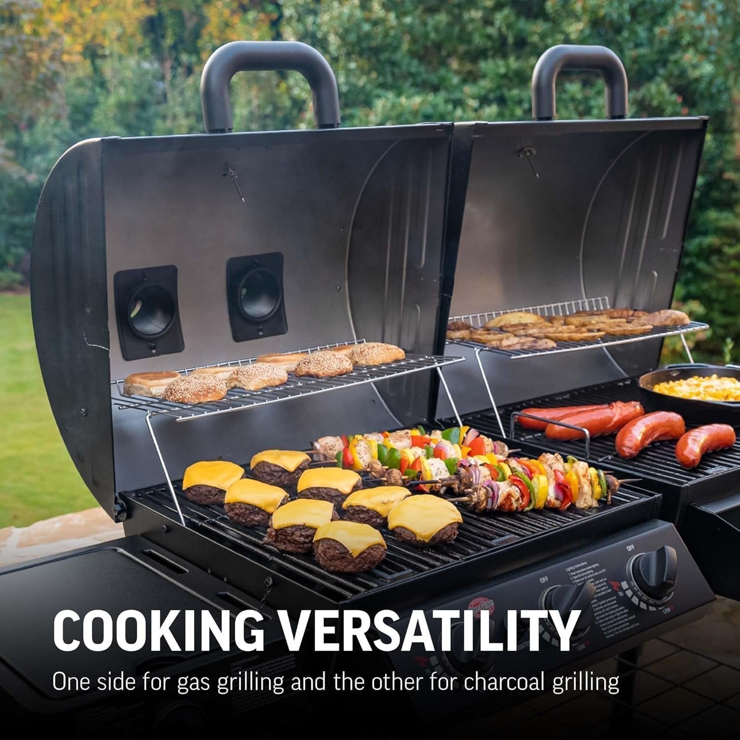 Char-Griller Texas Trio 3-Burner Dual Fuel Grill with Smoker - image 5