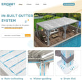 Erommy Outdoor Louvered Pergola Gazebo with Adjustable Aluminum Rainproof Roof - image 5