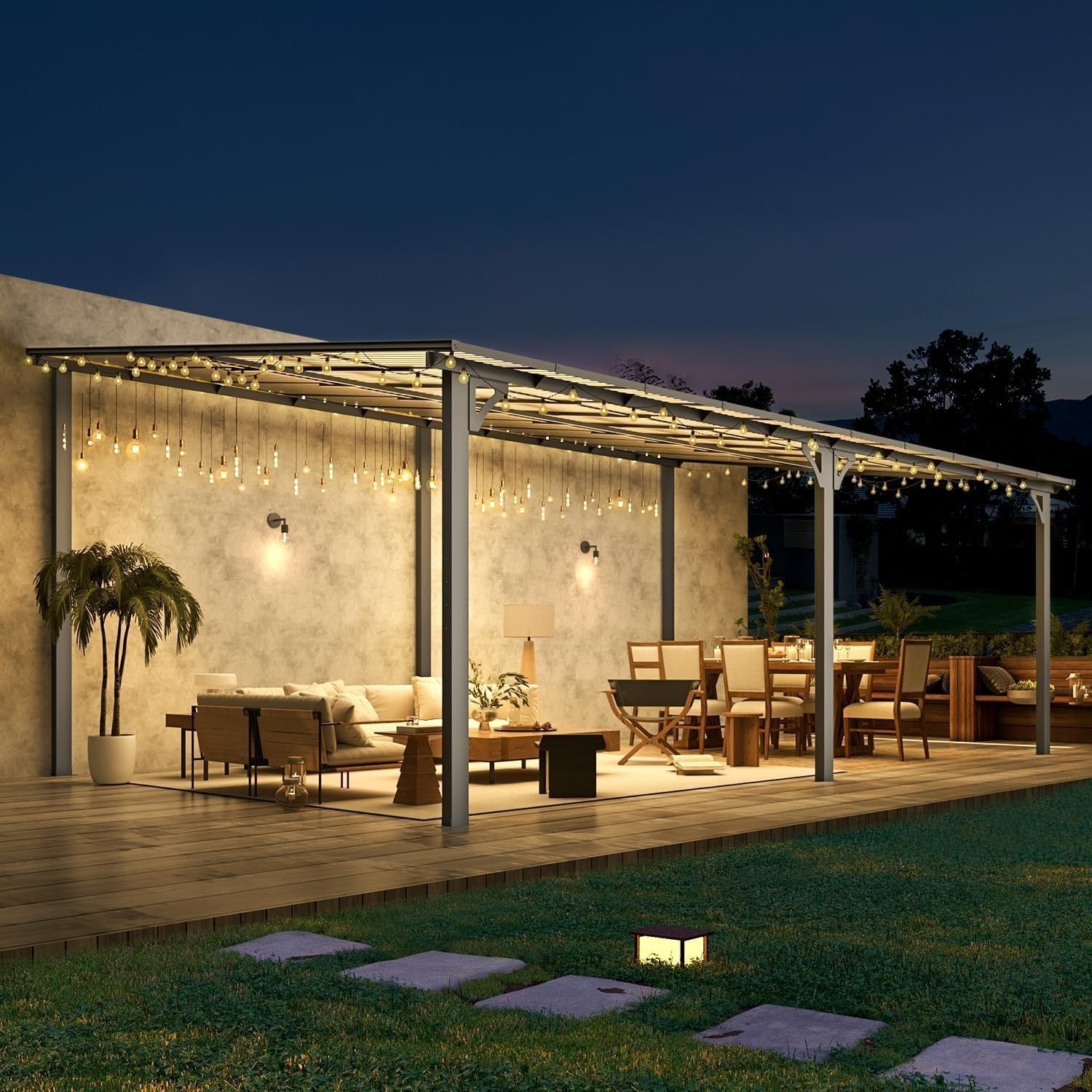 Aecojoy 20’x12′ Wall Mounted Gazebos Pergola - image 5