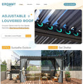 EROMMY 10 ft. W x 10 ft. D Outdoor Louvered Pergola - image 5