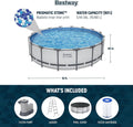 Bestway Steel Pro MAX 16 Foot x 48 Inch Round Metal Frame Above Ground Outdoor Swimming Pool Set - image 4