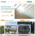 EROMMY 12’x24′ Outdoor Louvered Pergola Gazebo - image 5