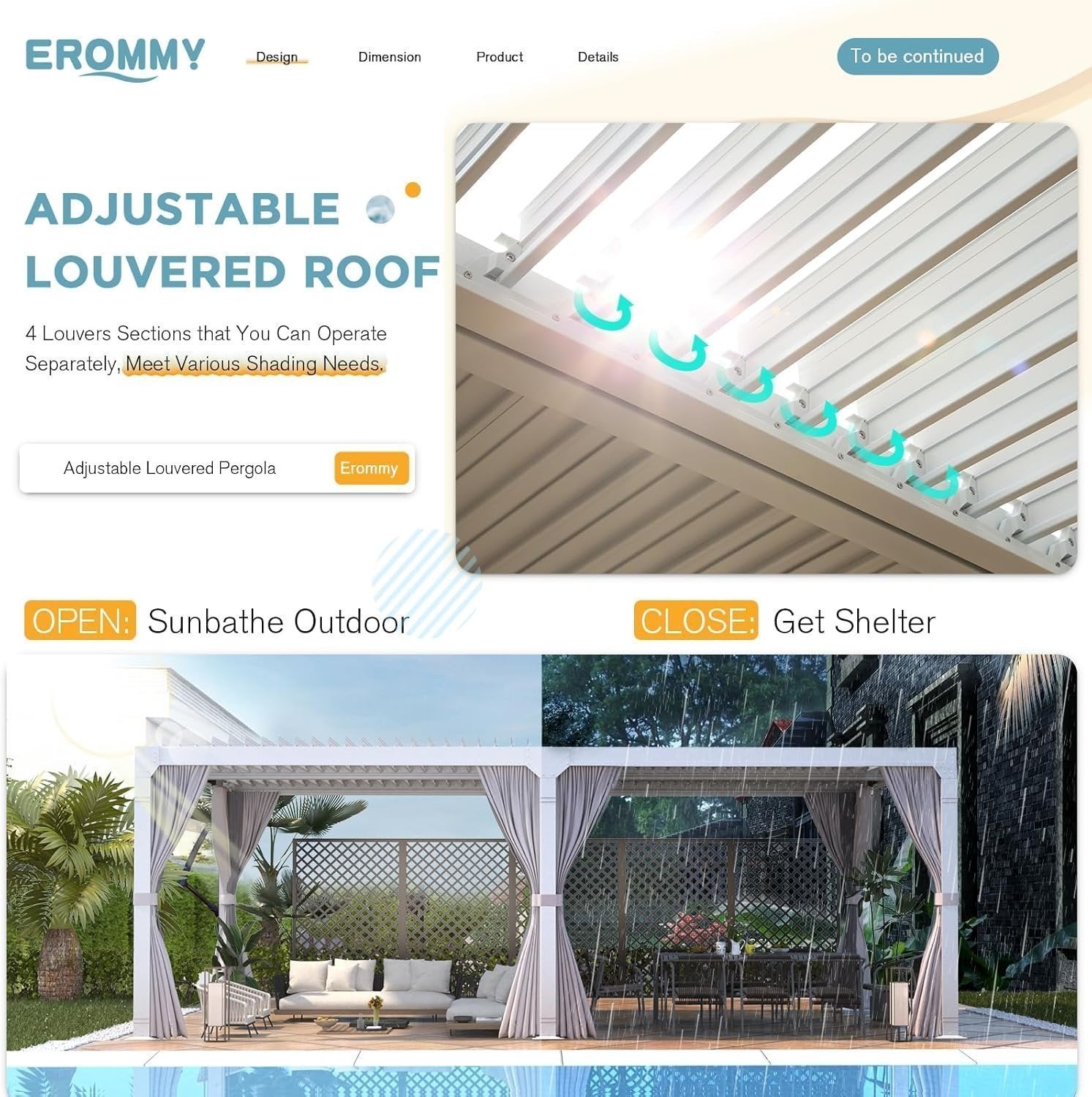 EROMMY 12’x24′ Outdoor Louvered Pergola Gazebo - image 5