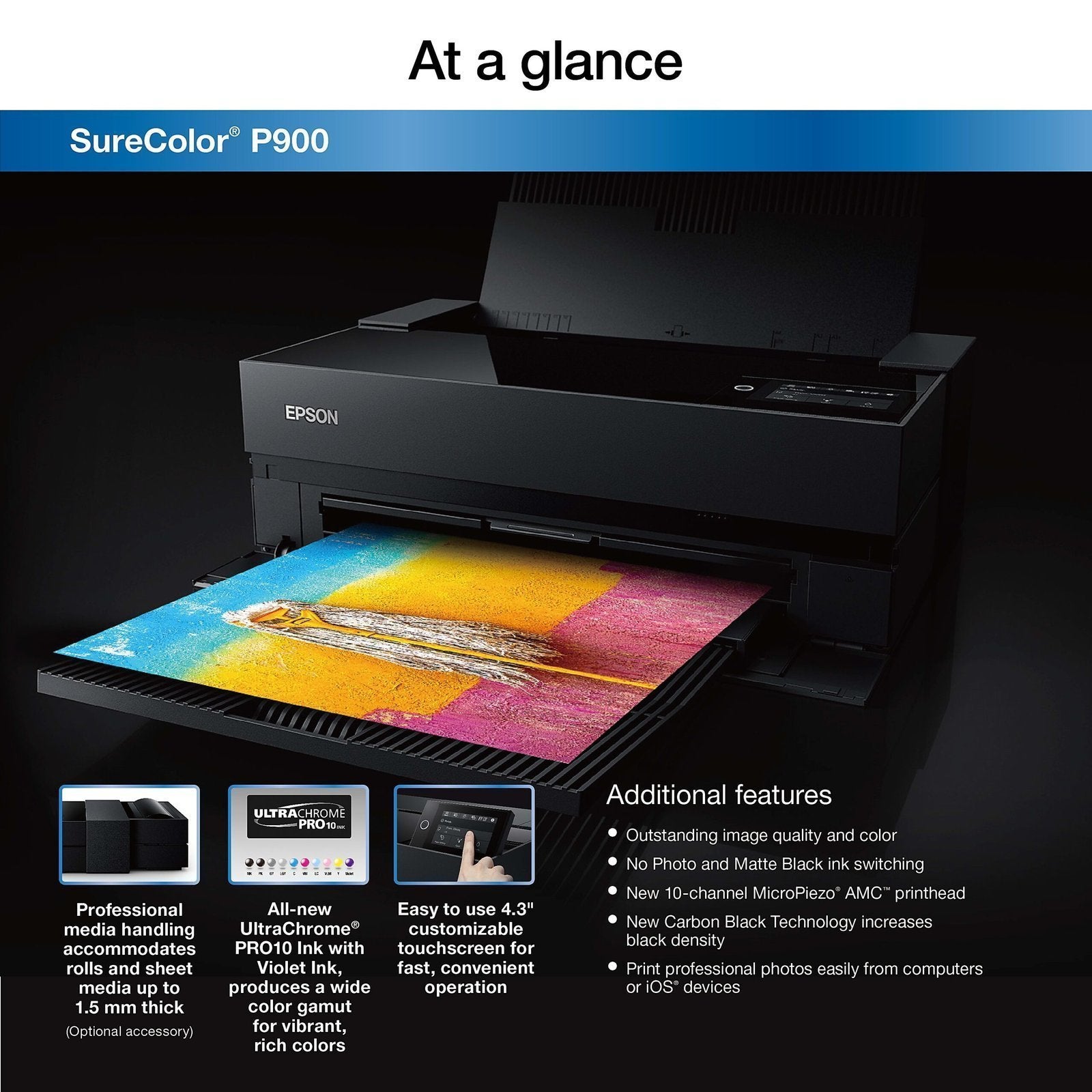Epson SureColor SC‐P900 Large Format Printer Wi-Fi Inkjet Colour 5760 x 1440 DPI A3 (297 x 420 mm) Ethernet LAN - image 2