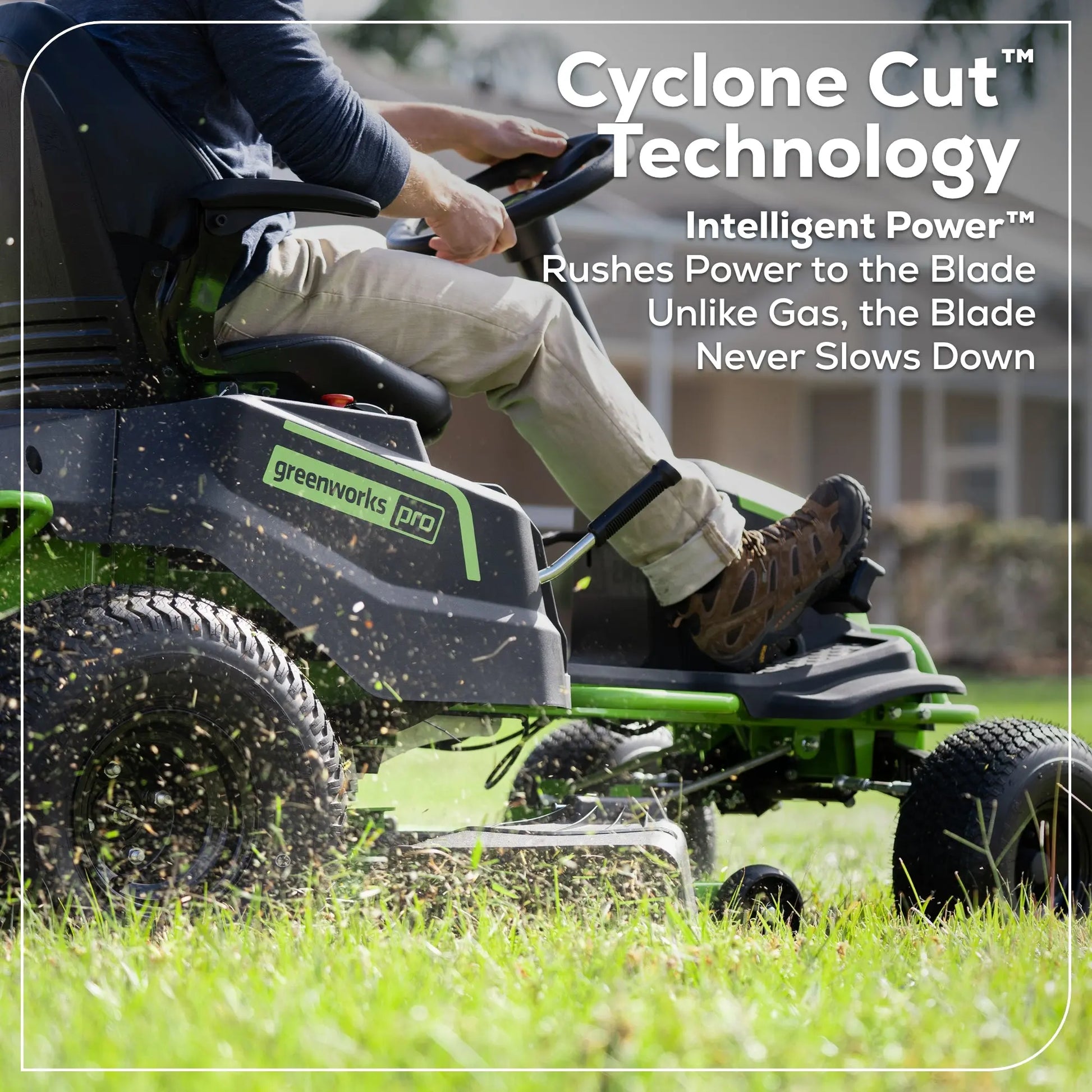 Greenworks 60V 42″ Cordless Battery CrossoverT Riding Lawn Mower - image 3