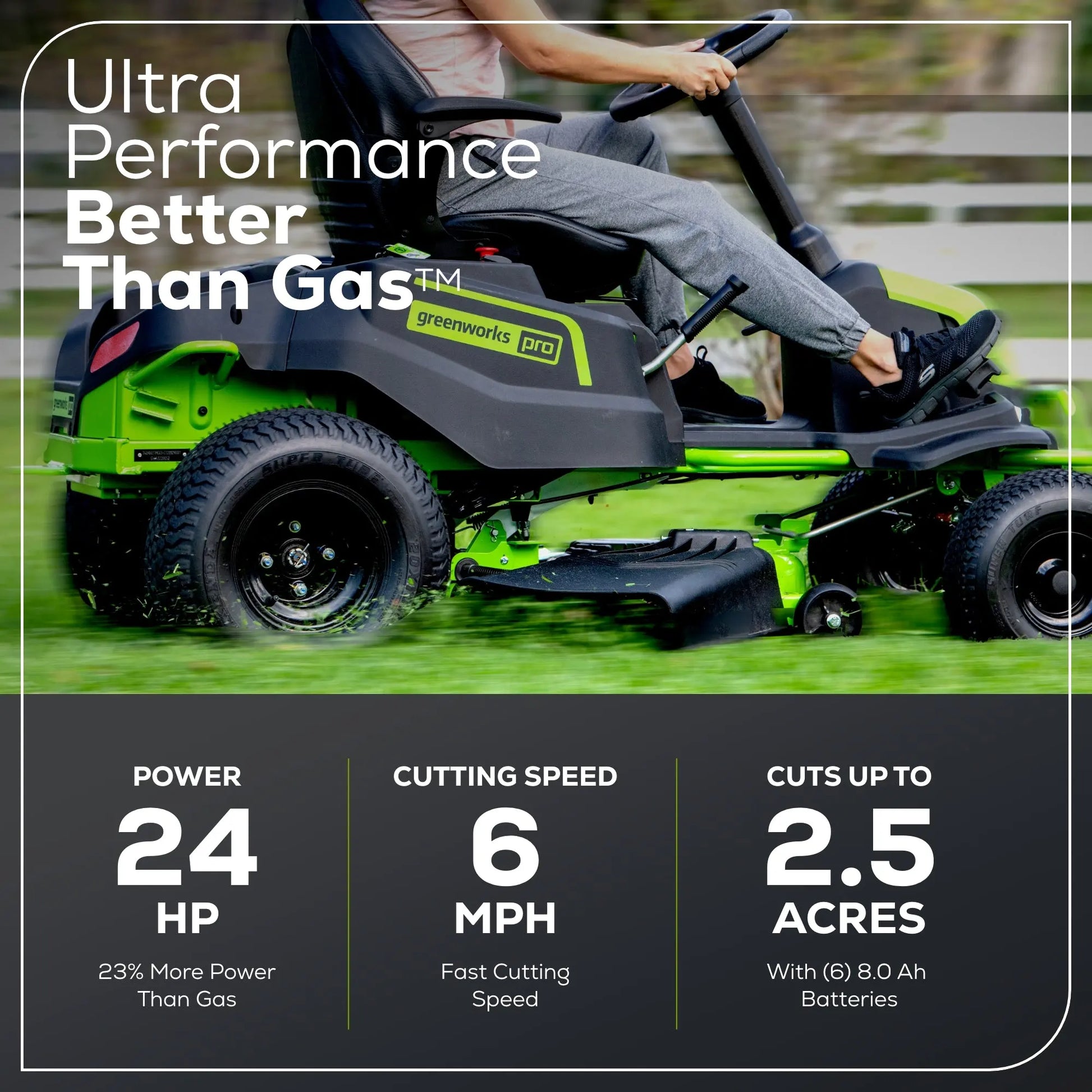 Greenworks 60V 42″ Cordless Battery CrossoverT Riding Lawn Mower - image 4