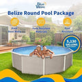Blue Wave Belize 15-Feet Round 52-Inch Deep 6-Inch Top Rail Metal Wall Swimming Pool Package - image 2