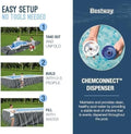 Bestway Power Steel 18′ x 9′ x 48″ Rectangular Metal Frame Above Ground Outdoor Swimming Pool Set with 1,500 GPH Filter Pump, Ladder, and Pool Cover - image 3