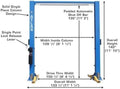 ATLAS Automotive Equipment 9OHSC-SS 2-Post Vehicle Overhead Lift, 11’9” Minimum Ceiling Height, 9,000lb Capacity, Clear Floor, 11’10” Height, 3-Stage Front and 2-Stage Rear Arms, for DIY/Hobbyists - image 5