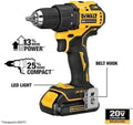 DEWALT ATOMIC 20V MAX* Cordless Drill Combo Kit, Compact (DCK278C2) - image 3