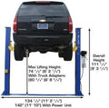 ATLAS Automotive Equipment 9KBPX 2-Post Lift/Hoist, Baseplate Style, 9’6″ Minimum Ceiling Height, 9,000lb Capacity, Symmetric Arms, Dual Hydraulic Chain Drive Cylinders, for Low Ceiling Home Use - image 4