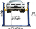 ATLAS Automotive Equipment 9KBPX 2-Post Lift/Hoist, Baseplate Style, 9’6″ Minimum Ceiling Height, 9,000lb Capacity, Symmetric Arms, Dual Hydraulic Chain Drive Cylinders, for Low Ceiling Home Use - image 3