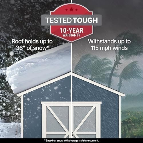 Handy Home Products Rookwood 10×12 Do-It-Yourself Wooden Storage Shed- Does not Include Floor kit, Paint, or Roofing Shingles - Bee Worths