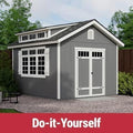 Handy Home Products Windemere 10×12 Do-it-Yourself Wooden Storage Shed with Floor, Beige - Bee Worths