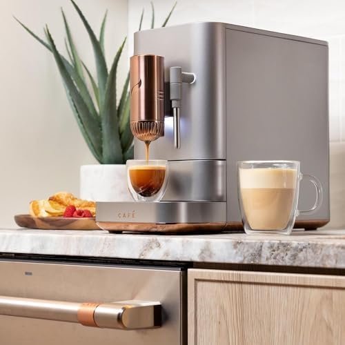 Café Affetto Automatic Espresso Machine + Milk Frother | Built-In & Adjustable Espresso Bean Grinder | One-Touch Brew in 90 Seconds | Steel Silver, 1.2 Liter, (C7CEBBS2RS3) - image 3