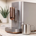 Café Affetto Automatic Espresso Machine + Milk Frother | Built-In & Adjustable Espresso Bean Grinder | One-Touch Brew in 90 Seconds | Steel Silver, 1.2 Liter, (C7CEBBS2RS3) - image 4