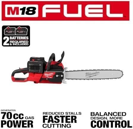 Chainsaws For Milwaukee 2827-22 M18 FUEL 18V 20″ Dual Battery Chainsaw Kit,Tool and Equipment,with toolbox - image 4
