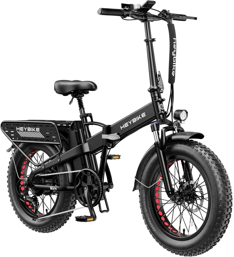 Heybike Fat Tire Mountain Electric Bike, 1200 W, 45 Miles, 1~3 Pedal Assist, Grey - Bee Worths