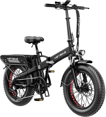 Heybike Fat Tire Mountain Electric Bike, 1200 W, 45 Miles, 1~3 Pedal Assist, Grey - Bee Worths